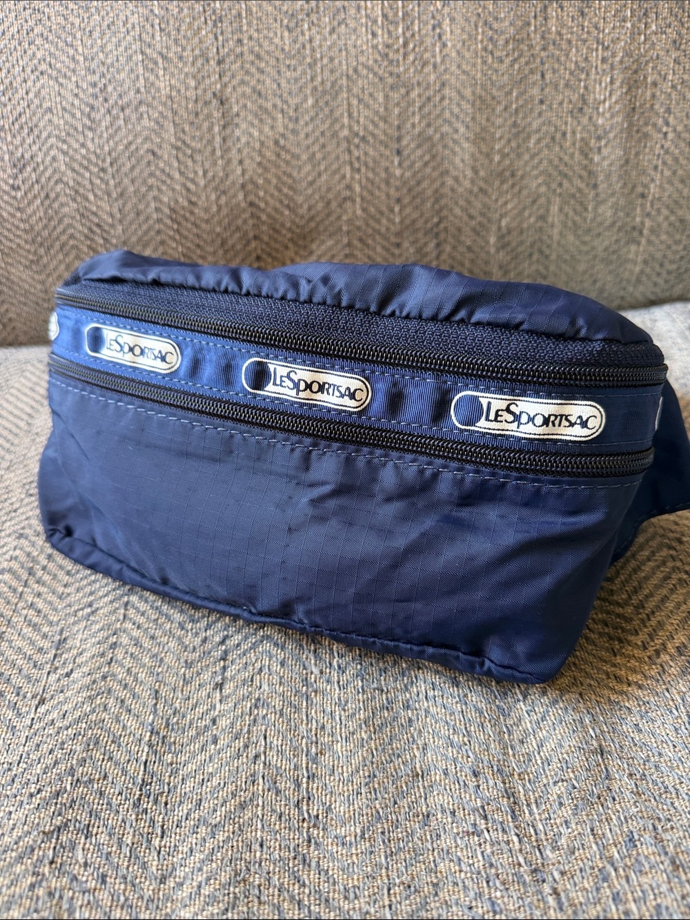 LeSportsac 100% Nylon Made in USA Blue Fanny Pack Belt Bag